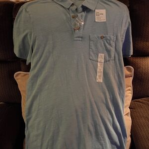 Sonoma Sky Blue Polo with Button Details